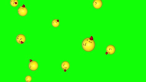 Kiss-3D-Emojis-Falling-Green-Screen